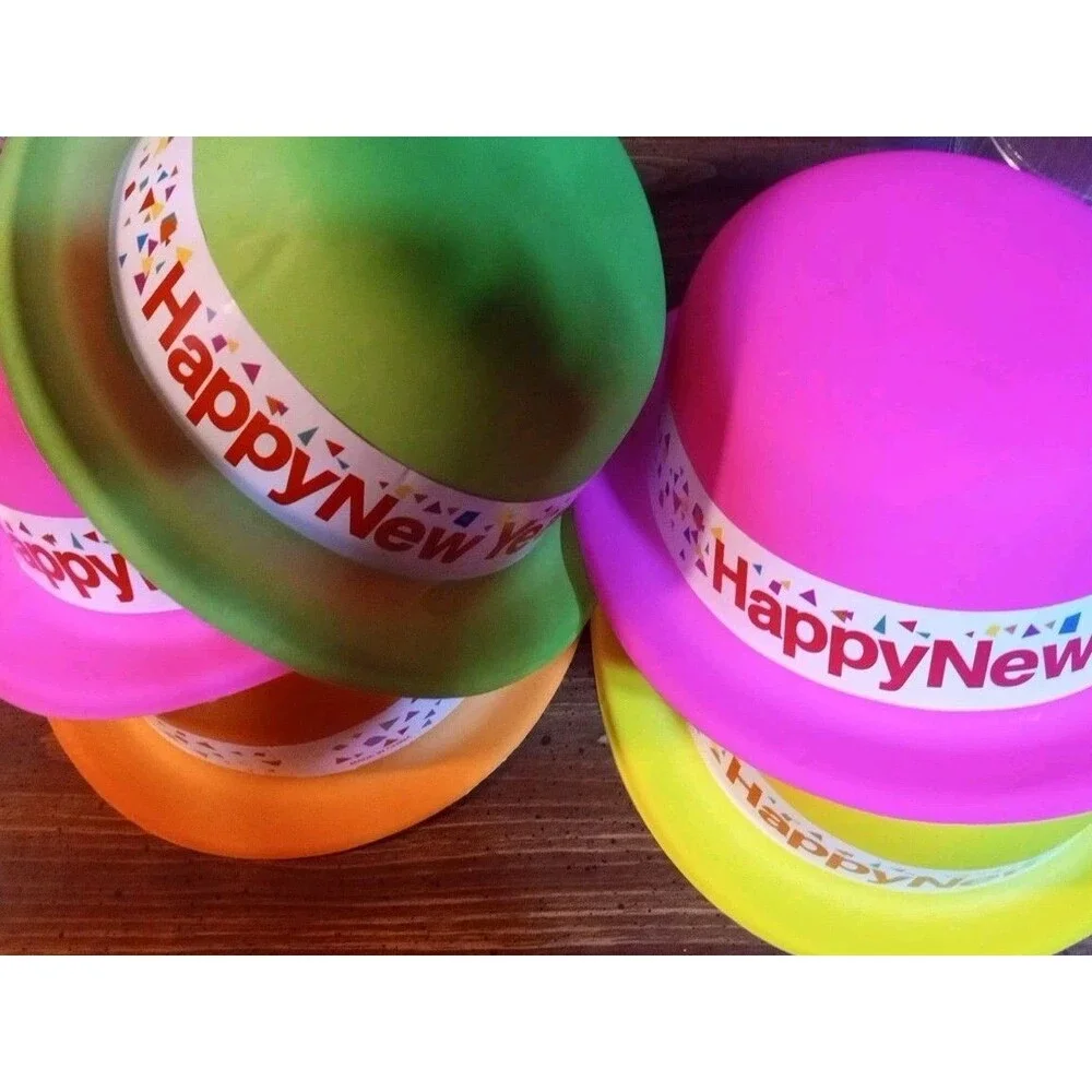 Happy New Year  5 Plastic Party Hat's
